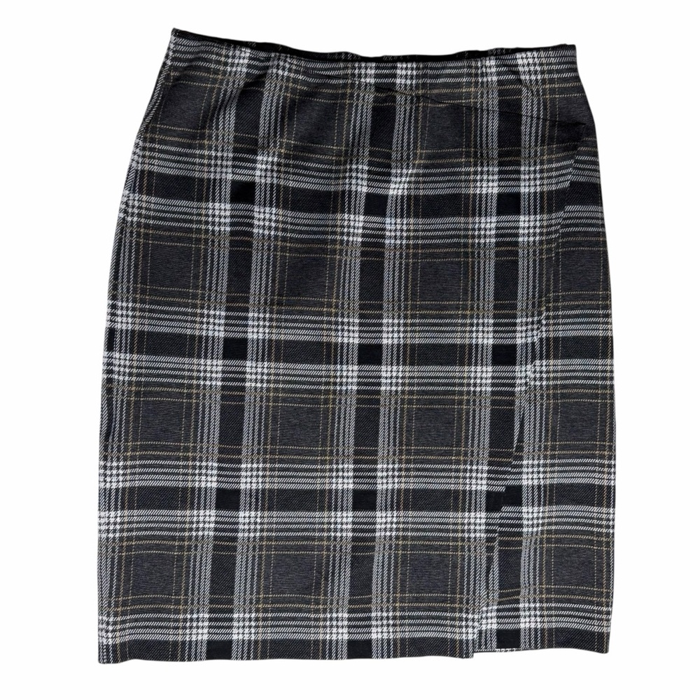 J. Jill Plaid Ponte Skirt Size Medium **Please see size description